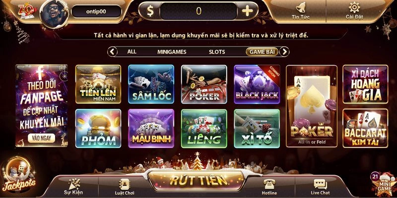 Các siêu phẩm game bài đổi thưởng tại Zowin