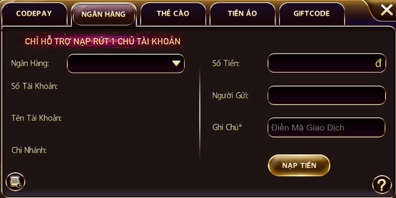 Hướng dẫn các bước nạp tiền siêu tốc và an toàn